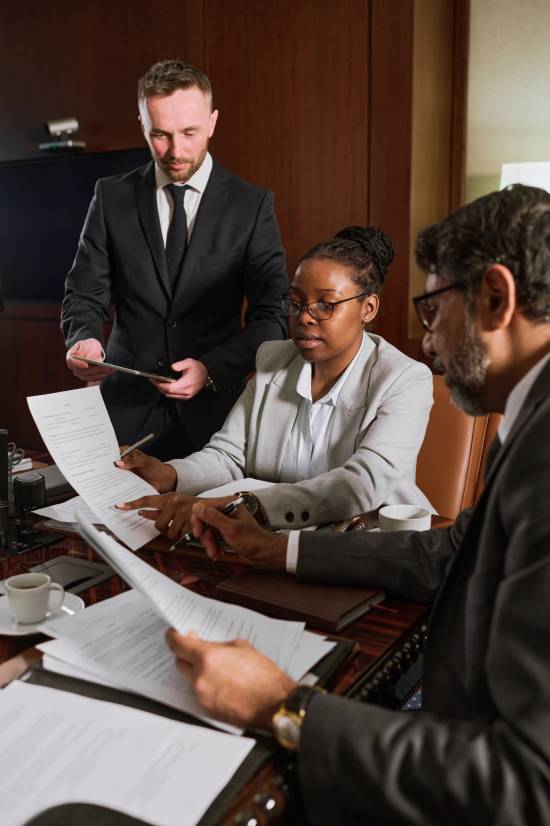 Professional legal team meeting